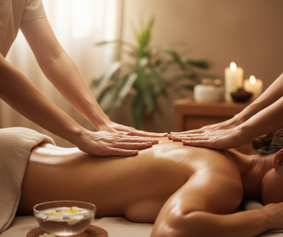 Le Massage Signature à 4 Mains : L’Apogée du Lâcher-Prise